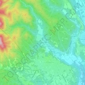 Topografische kaart Località Fornaci, hoogte, reliëf