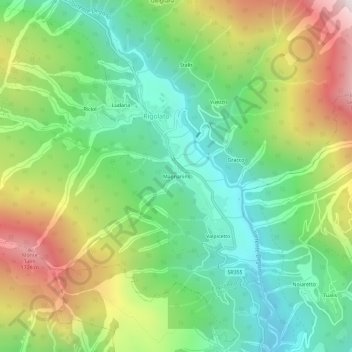 Topografische kaart Magnanins, hoogte, reliëf