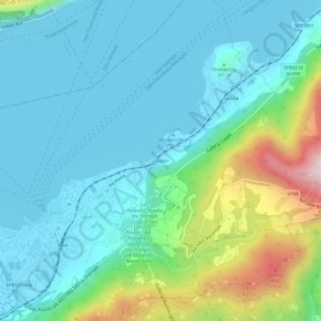 Topografische kaart Covelo, hoogte, reliëf