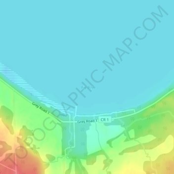 Topografische kaart Big Bay, hoogte, reliëf