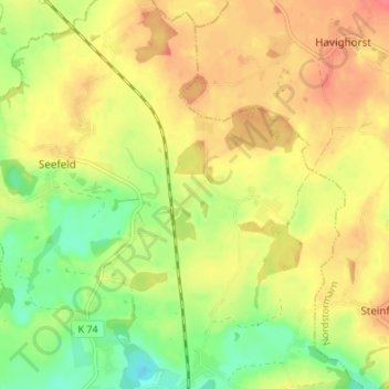 Topografische kaart Schadehorn, hoogte, reliëf