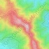 Topografische kaart Coll de la Verdera, hoogte, reliëf