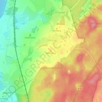 Topografische kaart Eichelberg, hoogte, reliëf