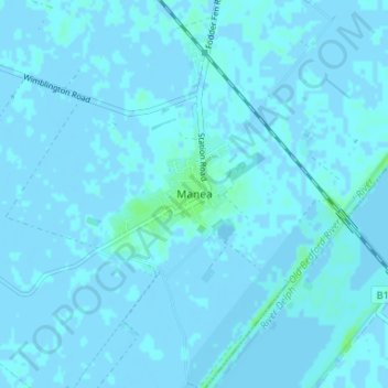 Topografische kaart Manea, hoogte, reliëf