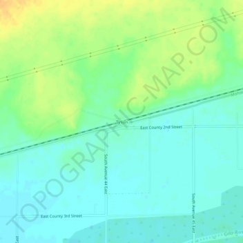 Topografische kaart Tyson, hoogte, reliëf