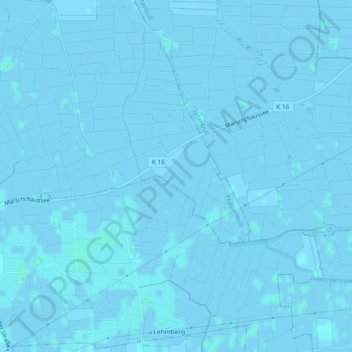 Topografische kaart Eiderstedt, hoogte, reliëf