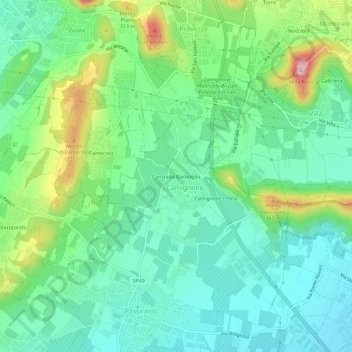 Topografische kaart Contrada Barboglio, hoogte, reliëf