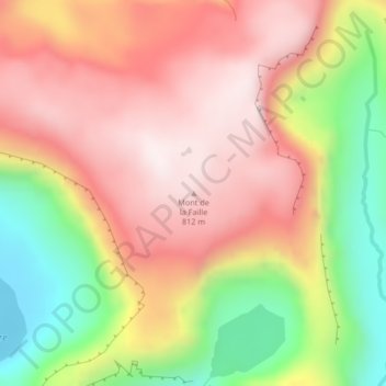 Topografische kaart Mont de la Faille, hoogte, reliëf