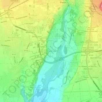 Topografische kaart Torchio di Sotto, hoogte, reliëf