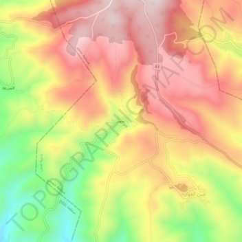 Topografische kaart Bahhur, hoogte, reliëf