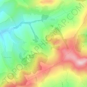 Topografische kaart Alexandrița, hoogte, reliëf