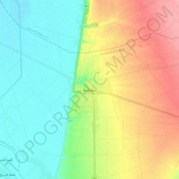 Topografische kaart السقيلبية, hoogte, reliëf