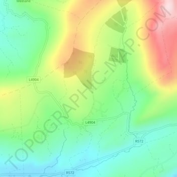 Topografische kaart Caheraphuca, hoogte, reliëf