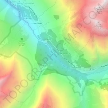 Topografische kaart Le Clot, hoogte, reliëf