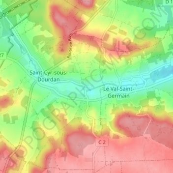 Topografische kaart Levimpont, hoogte, reliëf