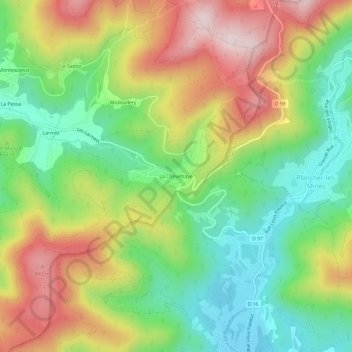 Topografische kaart La Chevetraye, hoogte, reliëf