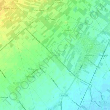 Topografische kaart Quistello, hoogte, reliëf