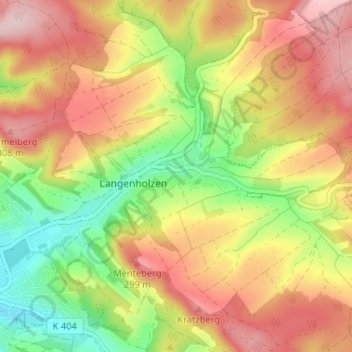 Topografische kaart Sack, hoogte, reliëf