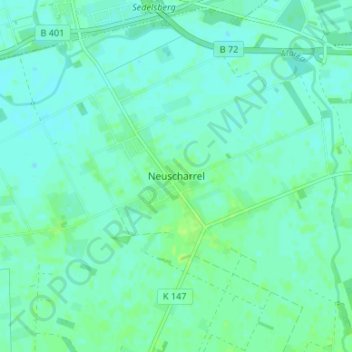 Topografische kaart Neuscharrel, hoogte, reliëf