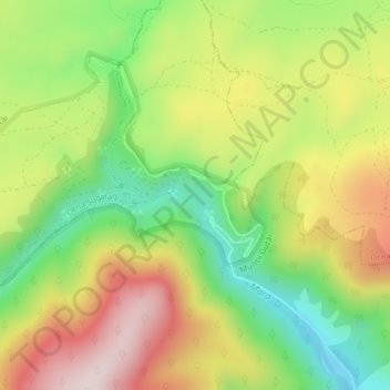 Topografische kaart Runcu, hoogte, reliëf