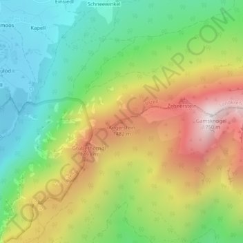 Topografische kaart Angerstein, hoogte, reliëf