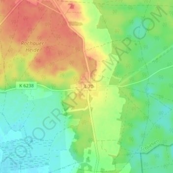 Topografische kaart Proßmarke, hoogte, reliëf