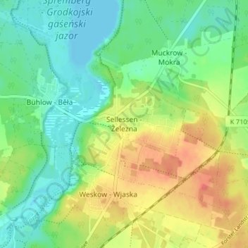 Topografische kaart Sellessen, hoogte, reliëf