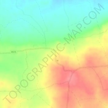 Topografische kaart Newtownshandrum, hoogte, reliëf