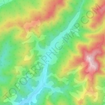 Topografische kaart Poiana Botizii, hoogte, reliëf