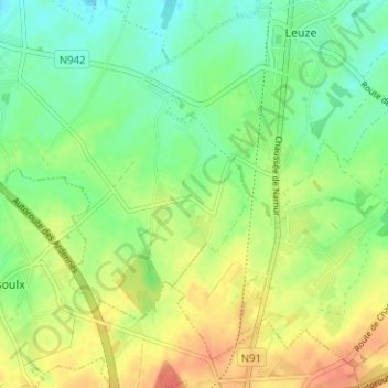Topografische kaart Les Boscailles, hoogte, reliëf