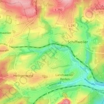 Topografische kaart Graulheck, hoogte, reliëf