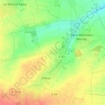 Topografische kaart La Guinguette, hoogte, reliëf