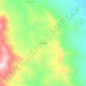 Topografische kaart Ugabwa, hoogte, reliëf