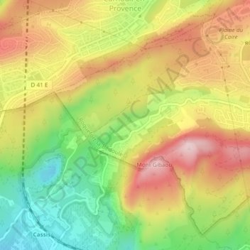 Topografische kaart Les Sardons, hoogte, reliëf