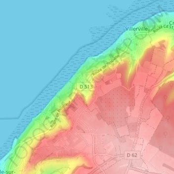 Topografische kaart Grand Bec, hoogte, reliëf