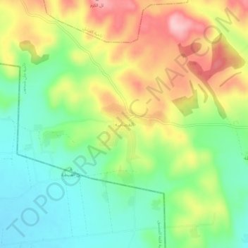 Topografische kaart القصابية, hoogte, reliëf