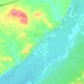 Topografische kaart Aitona, hoogte, reliëf