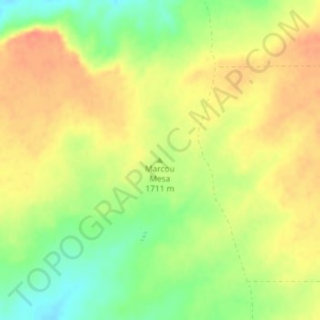 Topografische kaart Marcou Mesa, hoogte, reliëf