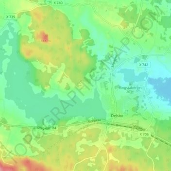 Topografische kaart Stömne, hoogte, reliëf