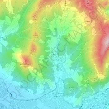 Topografische kaart Figline, hoogte, reliëf