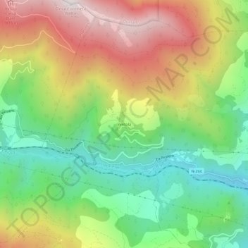 Topografische kaart Ventolà, hoogte, reliëf