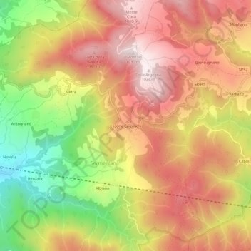 Topografische kaart Casone Carpinelli, hoogte, reliëf