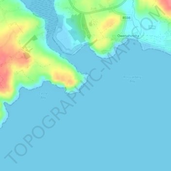 Topografische kaart Downeen Point, hoogte, reliëf