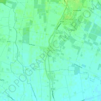 Topografische kaart Bagnolo, hoogte, reliëf