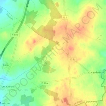 Topografische kaart Fosse Billier, hoogte, reliëf