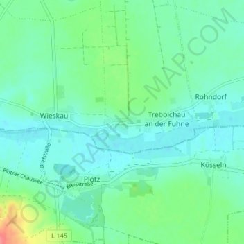 Topografische kaart Hohnsdorf, hoogte, reliëf