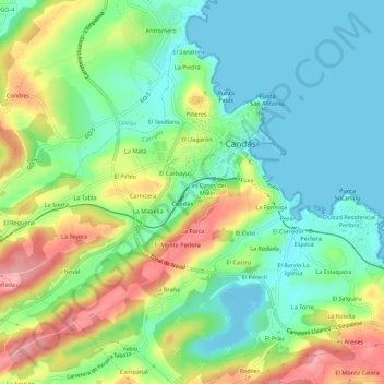 Topografische kaart La Estación, hoogte, reliëf