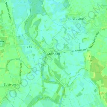 Topografische kaart Steinbild, hoogte, reliëf