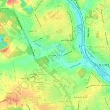 Topografische kaart Arlington Knolls, hoogte, reliëf