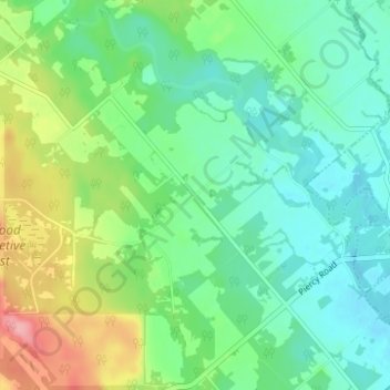 Topografische kaart Dove Creek, hoogte, reliëf